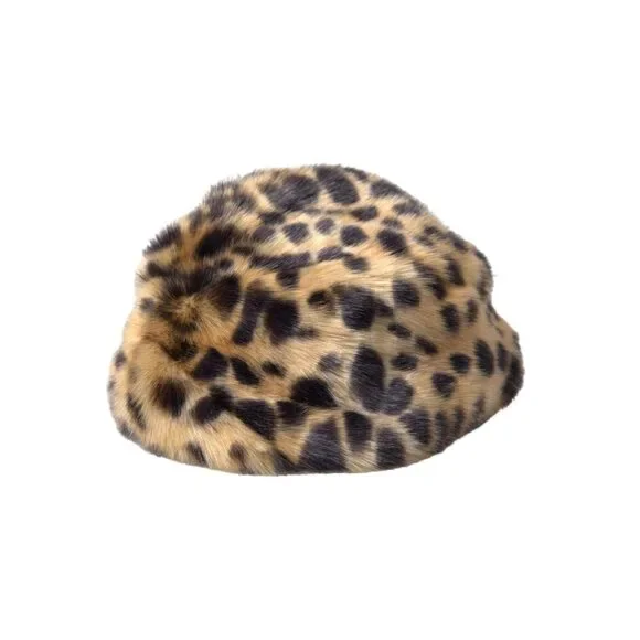 Dolce & Gabbana Brown Leopard Fur Women Bucket Hat Hats